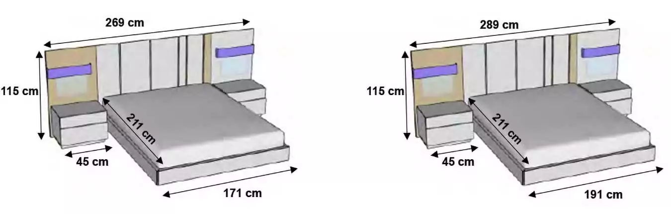 mesures en détails des lit